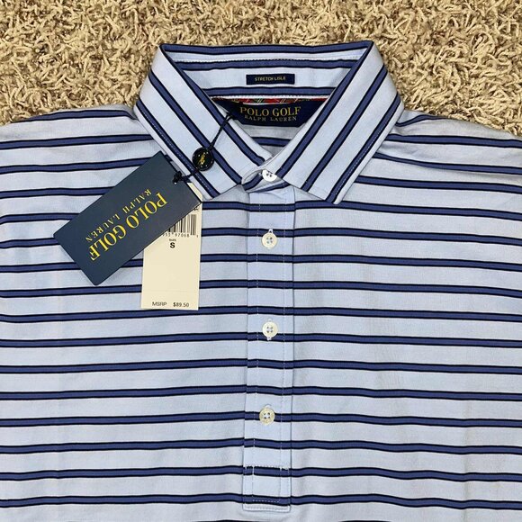 Polo Golf Ralph Lauren Men’s Soft Performance Polo Shirt Striped Blue, Size S - Picture 2 of 10